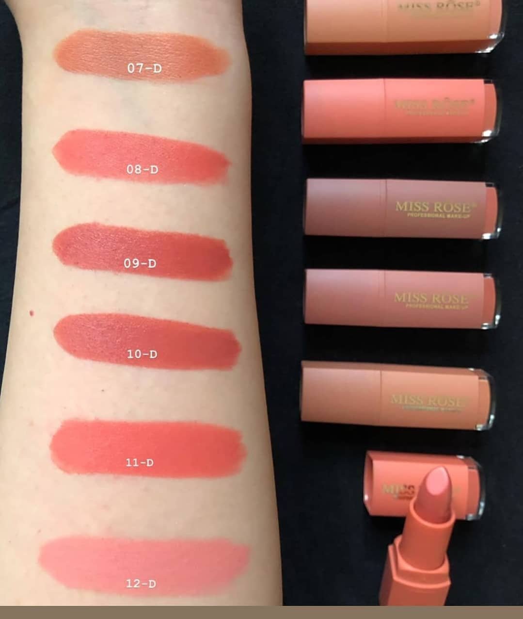 Miss Rose Matte Waterproof Lipstick 12-D Electric Poppy (Quality Guaranteed✔)