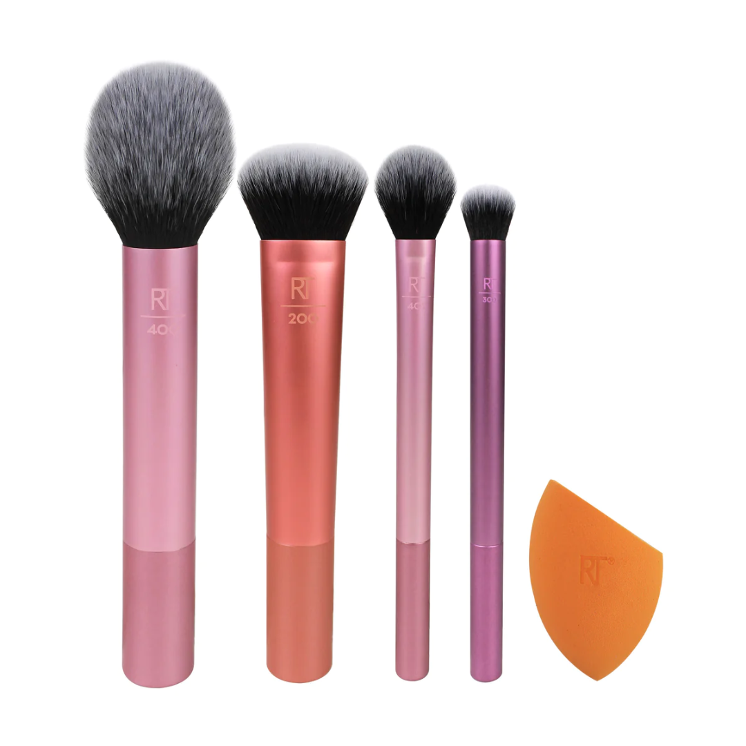 Real Techniques Everyday Essentials Makeup Brush Set: 5-Piece Kit for Flawless Face & Eyes