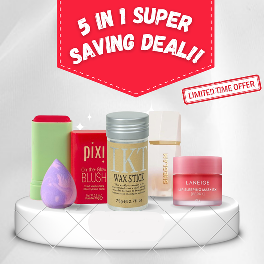 Super Saving Deal, 5 in 1 budget bundle | Cosmetics and Hair Style Stick Free Puffs