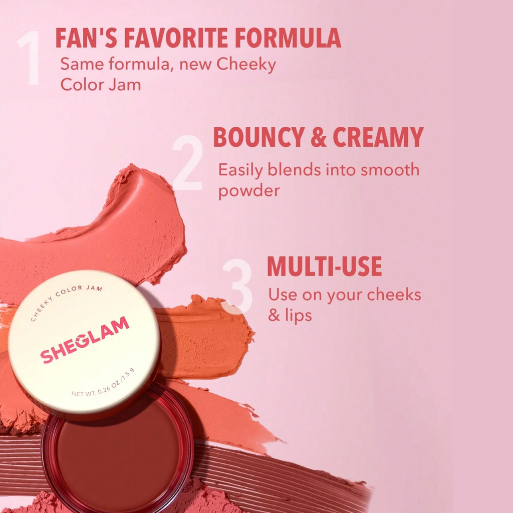 SHEGLAM CHEEKY COLOR JAM - Spring Blossom (Bouncy Cream-To-Powder Blush)